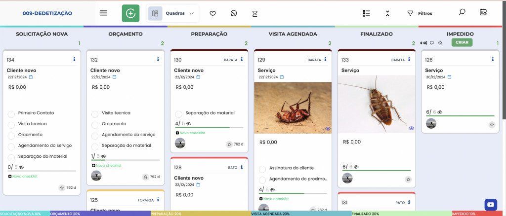 Pest control flow interface in Weeke Manager