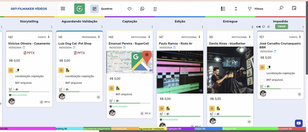 Filmmaker and video stream interface in Weeke Manager