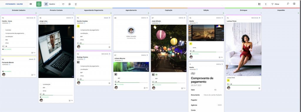Photography flow interface in Weeke Manager